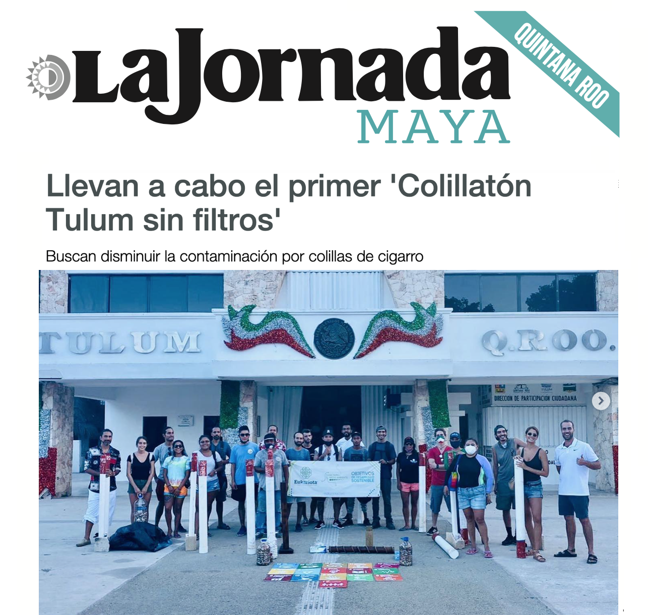 La Jornada Maya: Llevan a cabo el primer «Colillatón Tulum sin filtros» – Reverdece AC / Eukariota