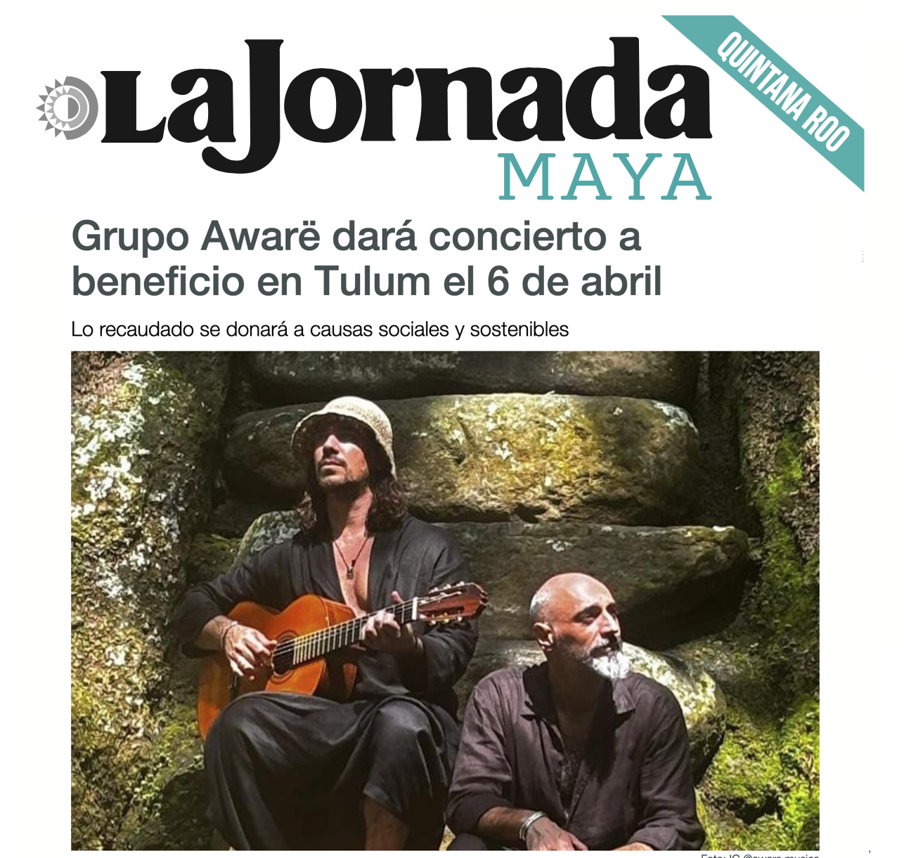Nommo Fest: Grupo Awarë dará concierto a beneficio de Reverdece AC en Tulum el 6 de abril